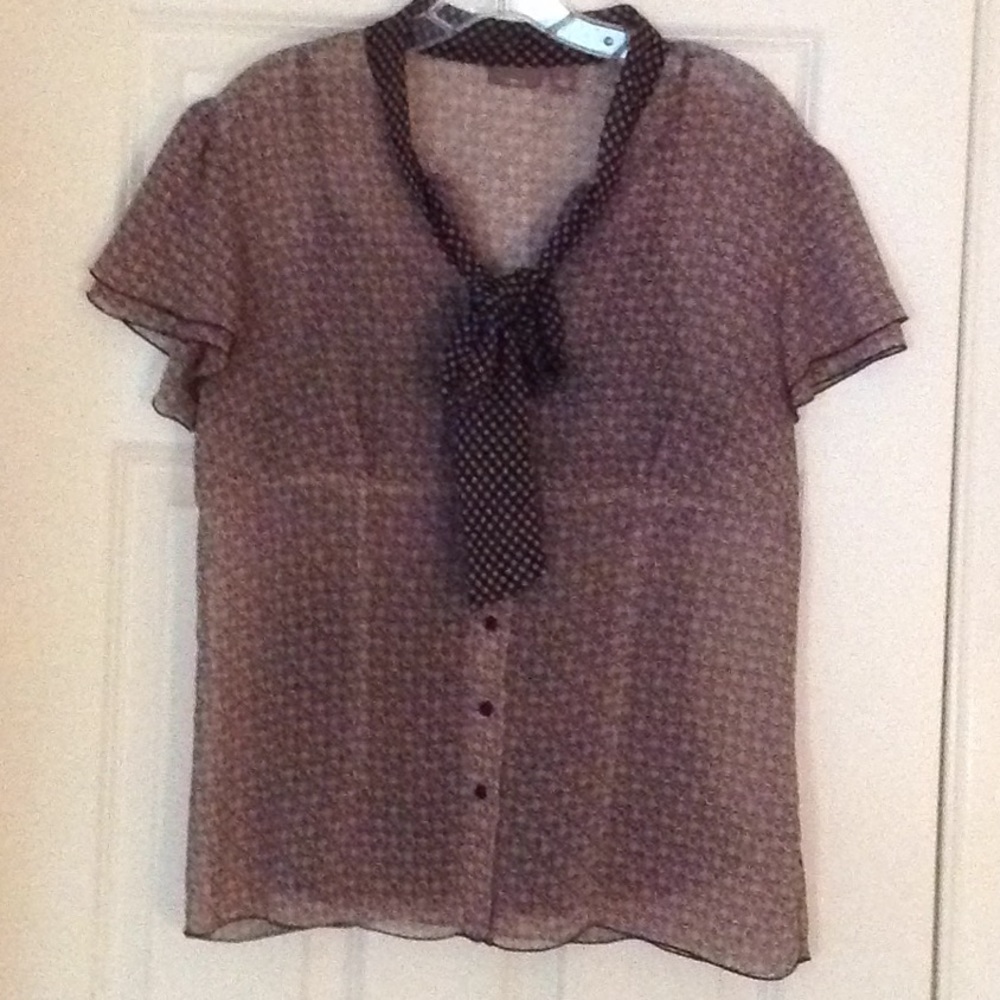 Sheer ruffle cap sleeve blouse!